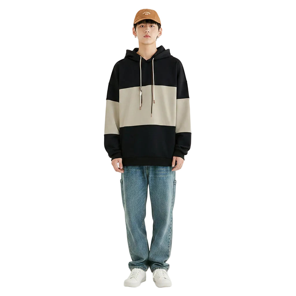Men’s Retro Style Lightweight Hooded Sweatshirt Loose Fit