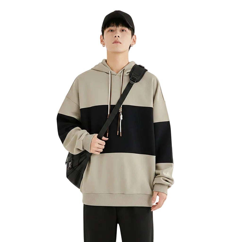 Men’s Retro Style Lightweight Hooded Sweatshirt Loose Fit