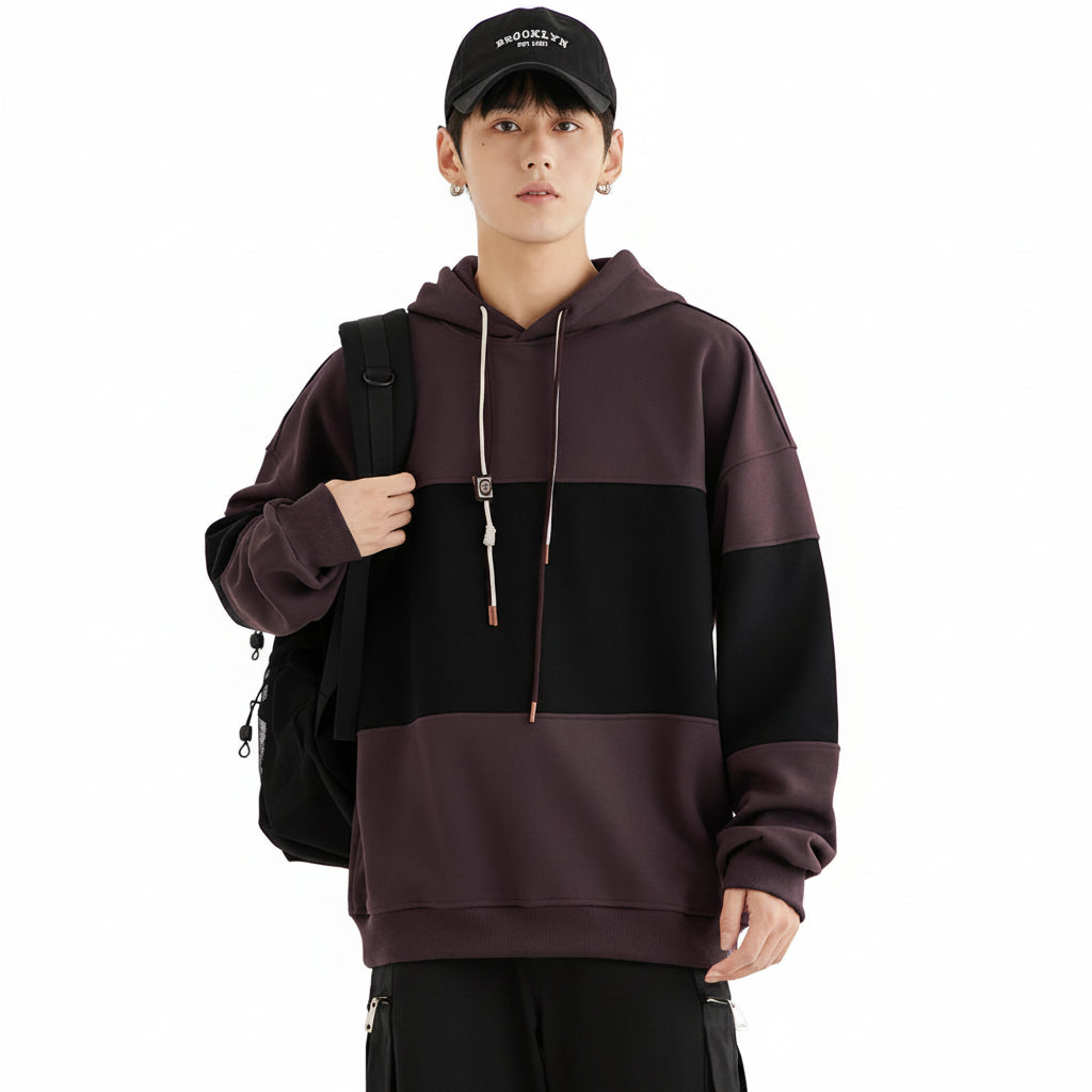 Men’s Retro Style Lightweight Hooded Sweatshirt Loose Fit