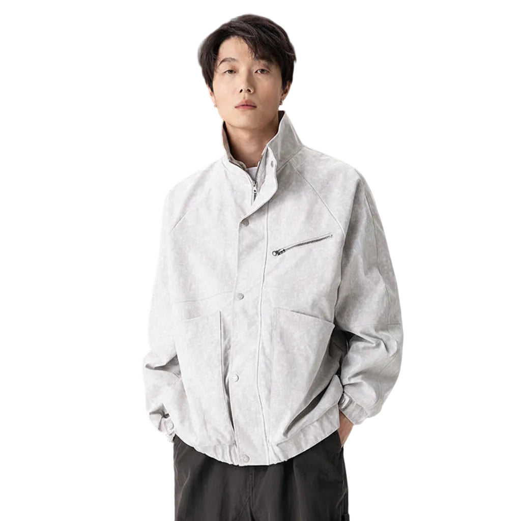 Urban Mechanical Style Hooded Loose Fit Jacket for men