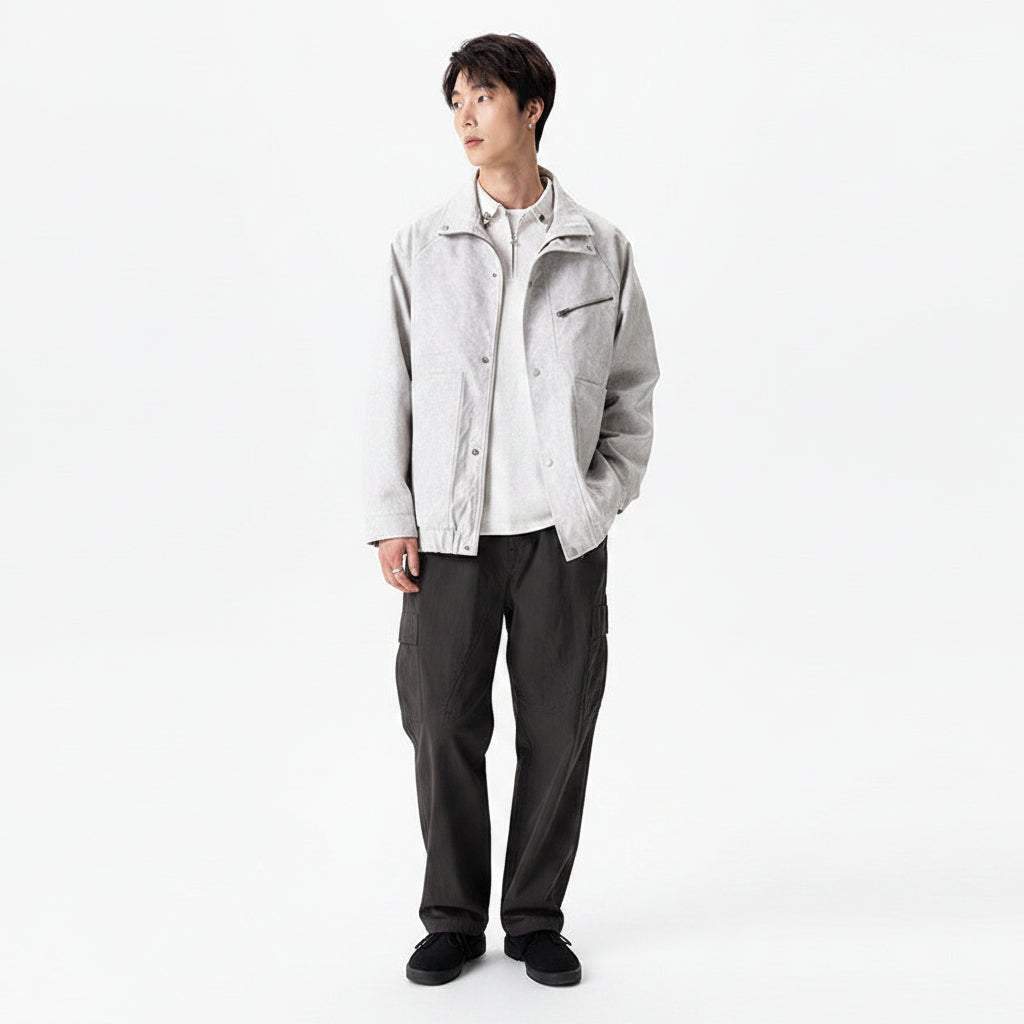 Urban Mechanical Style Hooded Loose Fit Jacket for men