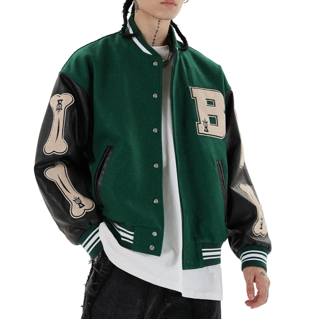 Men’s Vintage Baseball Jacket Street Style Loose Fit