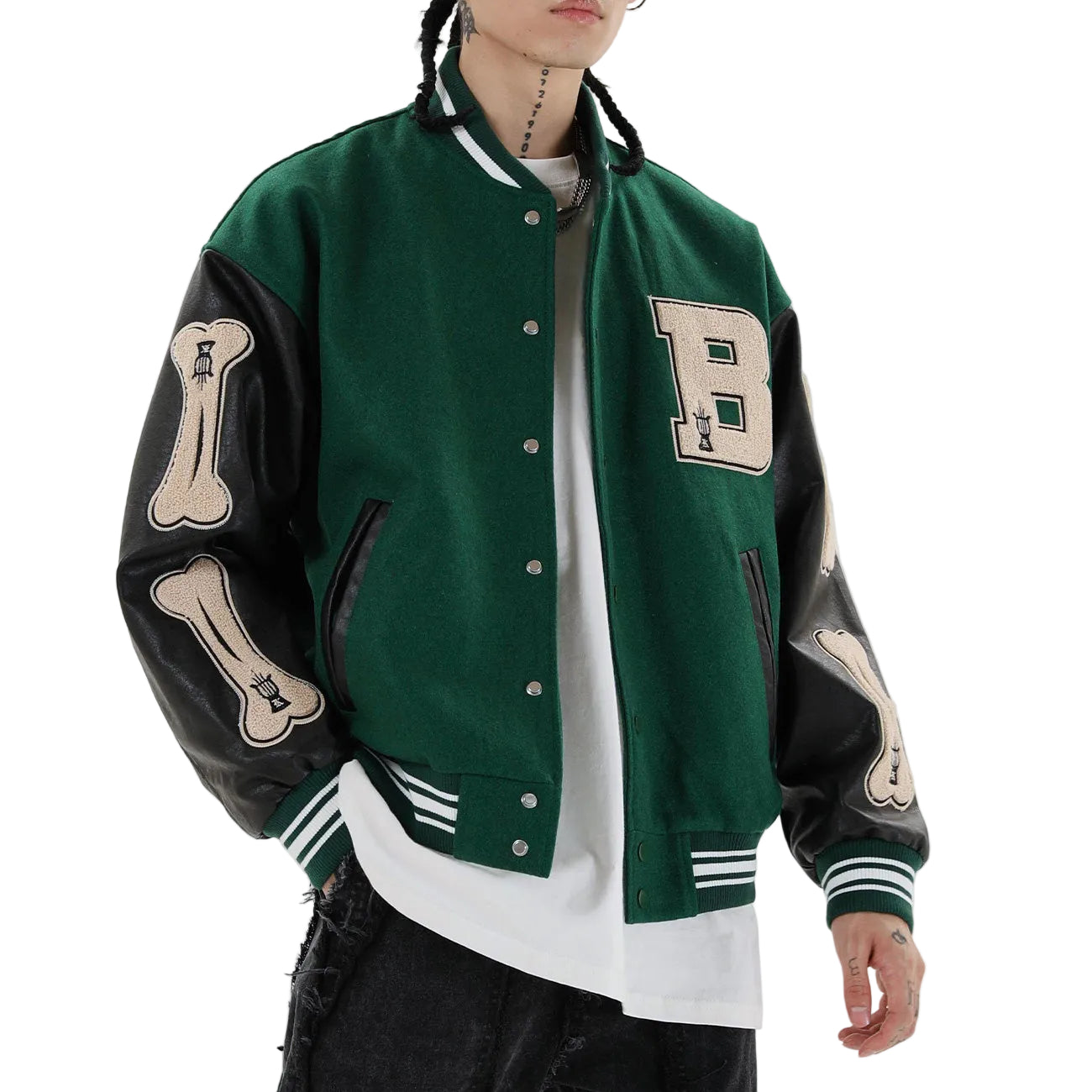 Men’s Vintage Baseball Jacket Street Style Loose Fit