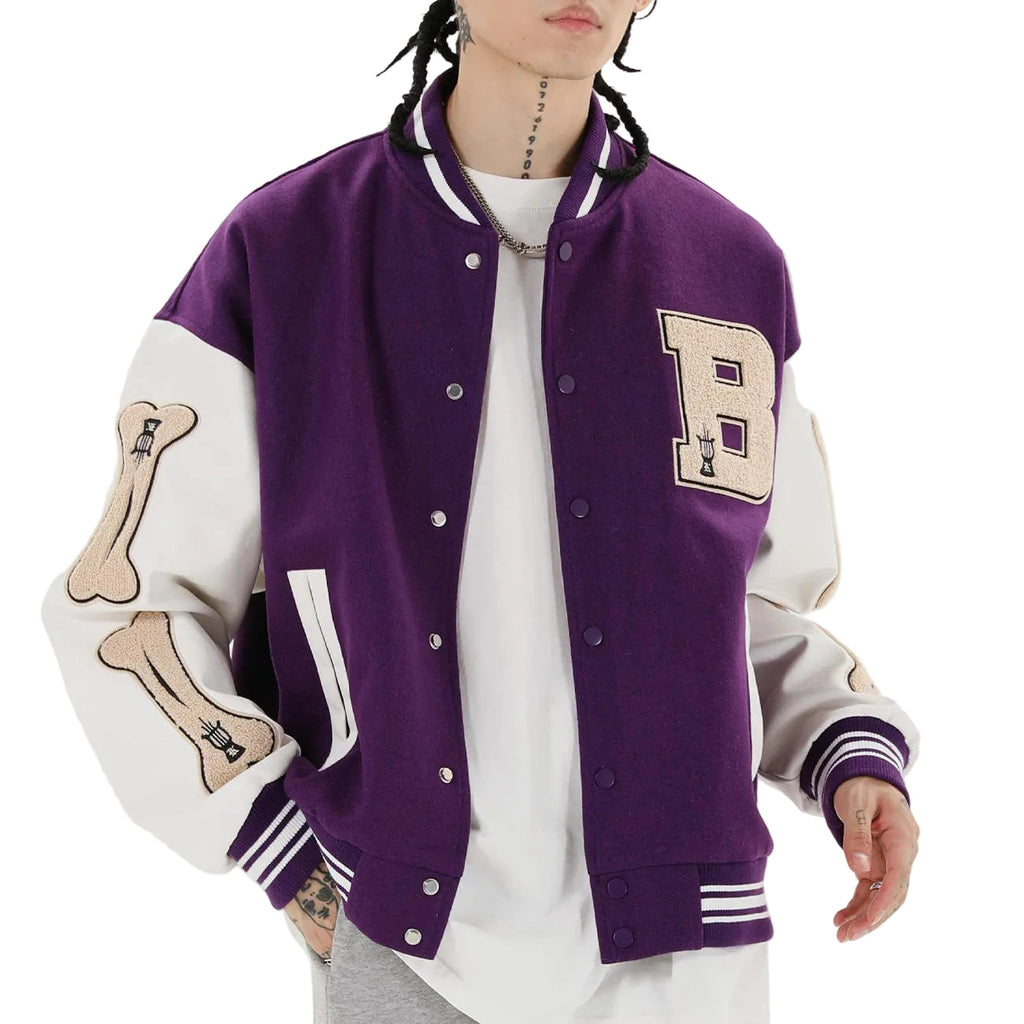 Men’s Vintage Baseball Jacket Street Style Loose Fit
